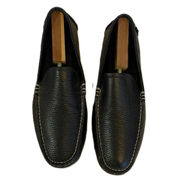Banana Republic Black Pebbled Leather Driving Mocs Loafers Mens Slip-ons Sz 10 - Picture 5 of 6